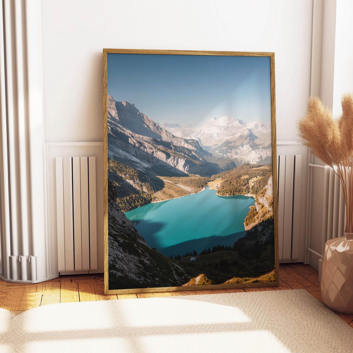 Turquoise Alpine Lake Nestled in a Rugged Mountain Valley Poster - Image 4