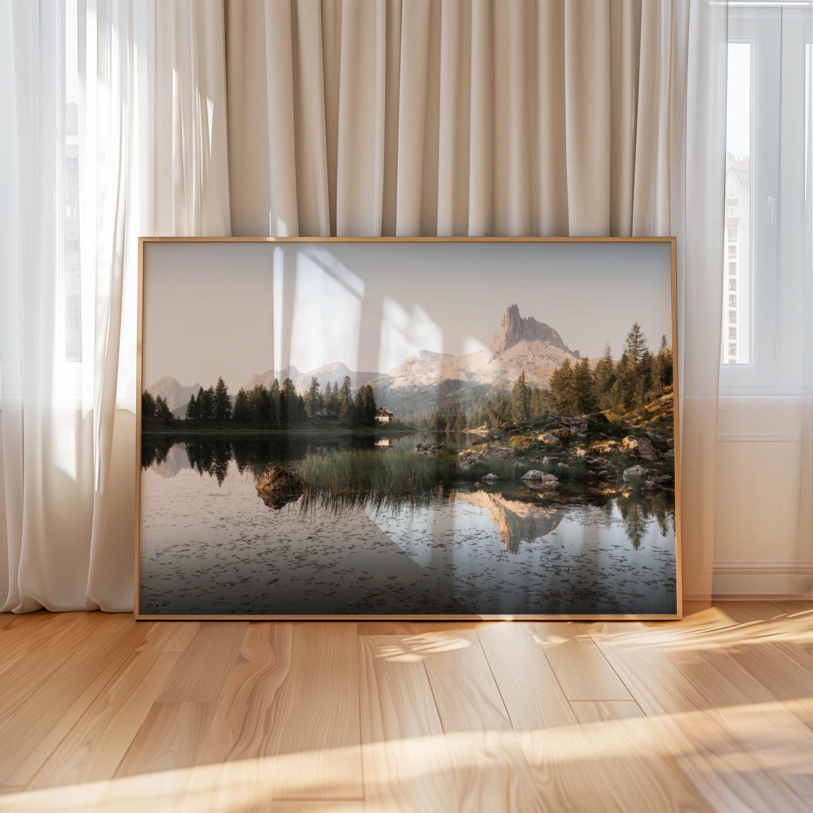Lago di Federa Dolomites Alpine Cabin Mirror Lake Italy Poster - Image 4