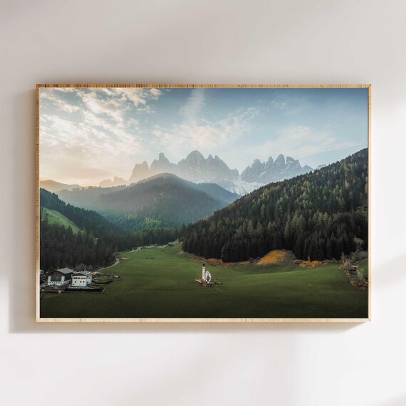 Santa Maddalena Church in Val di Funes Dolomites Italy Poster