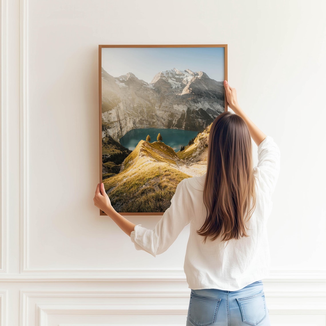 Oeschinensee Swiss Alps Mountain Photography Art Print - Image 3