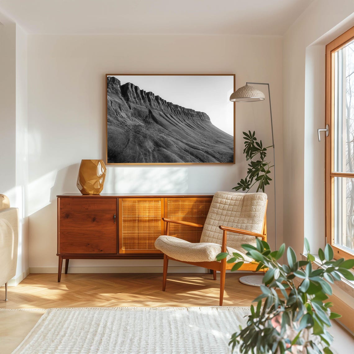 Benbulbin Mountain Escarpment Sligo Ireland Black And White Poster - Image 5