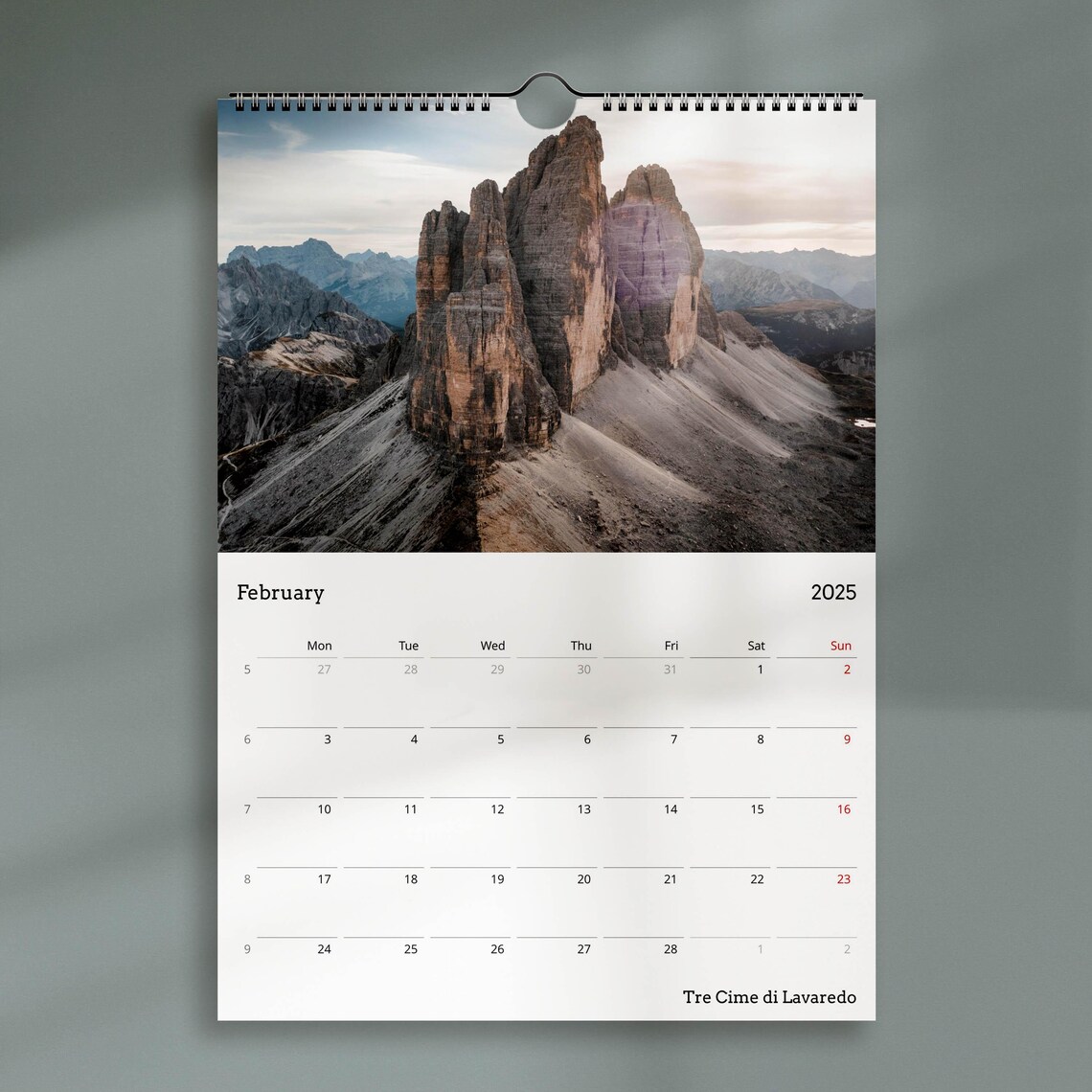 Dolomites Landscape Photography Calendar Wall Planner - Image 3