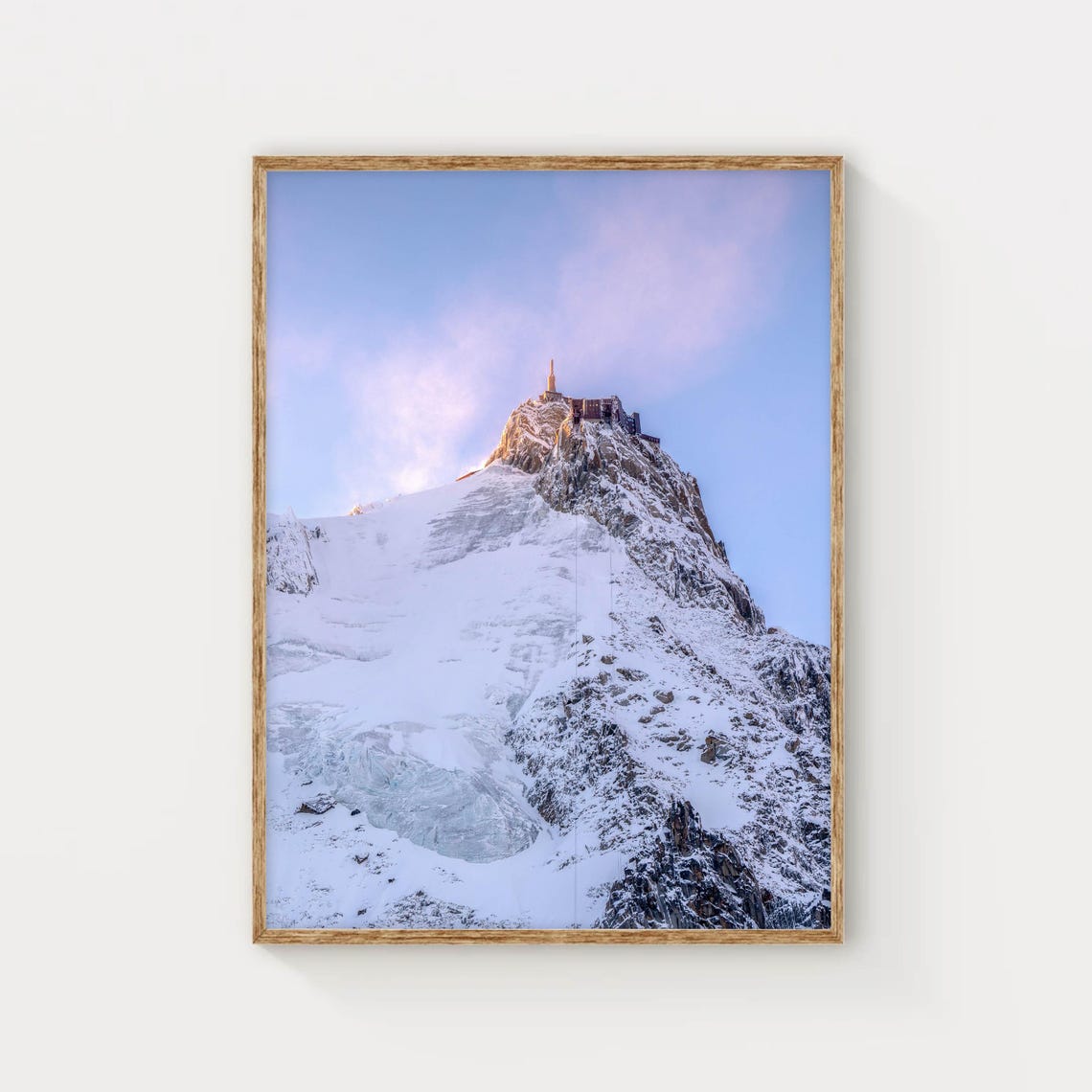 Aiguille du Midi Summit Terrace Dusk Snowy Alpine Peak Poster