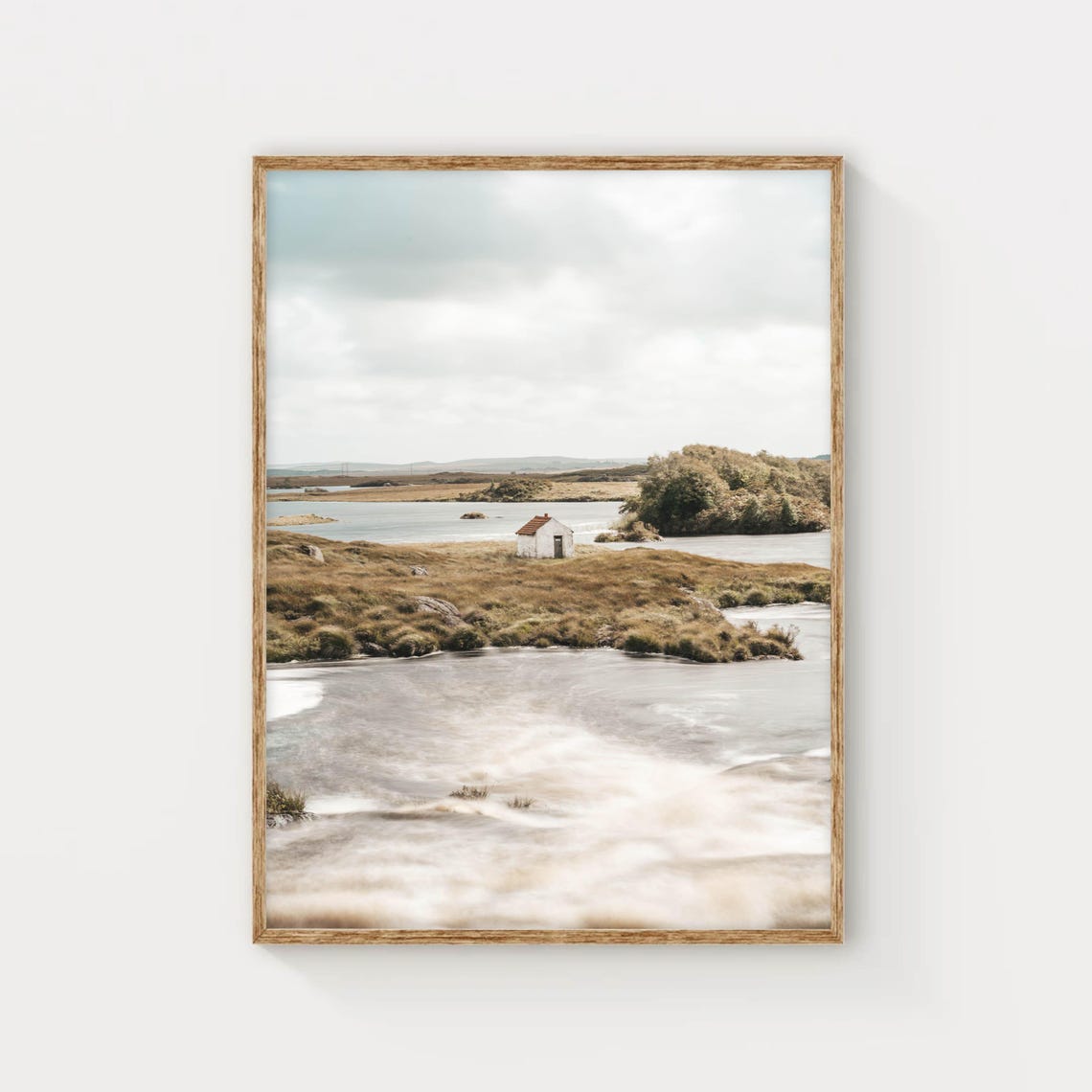 Remote White Bothy Between Wild Bog Pools Connemara Galway Poster