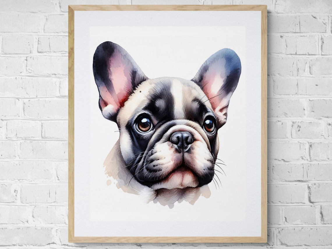 French Bulldog Painting Watercolor Watercolour Home Decor Dog Print Pet Lover Gift Dog Lover Wall Art Cute Dog Art Dog Illustration