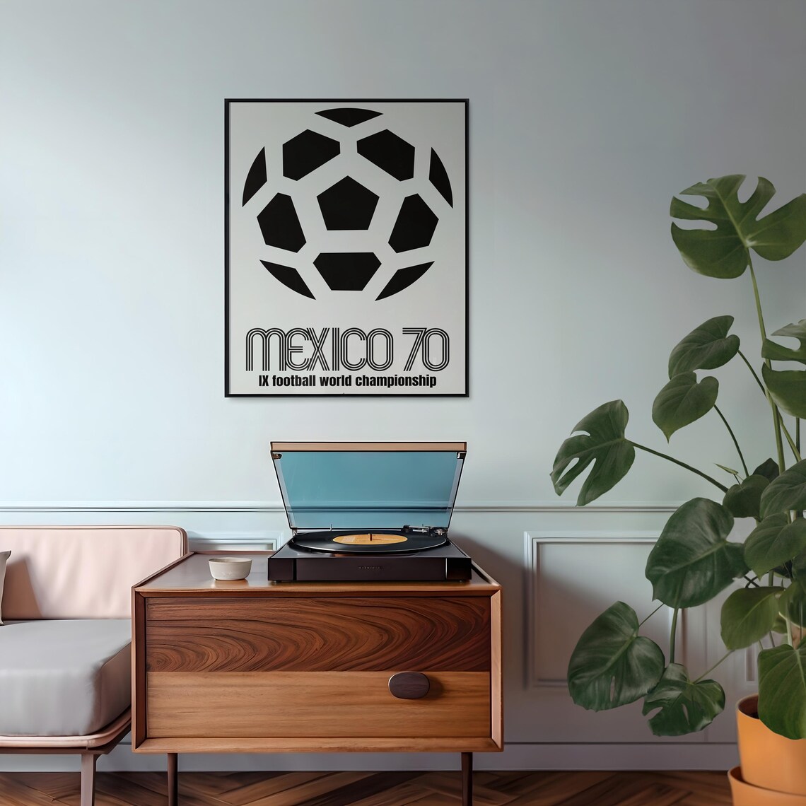 World Cup 1970 Vintage Mexico Football Art Print - Image 2