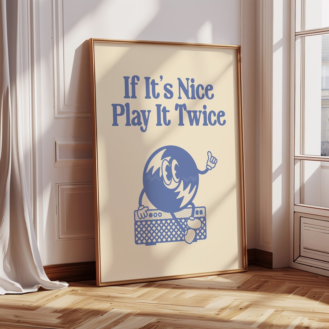Retro Vinyl Poster, Play It Twice Record Art Print - Image 4