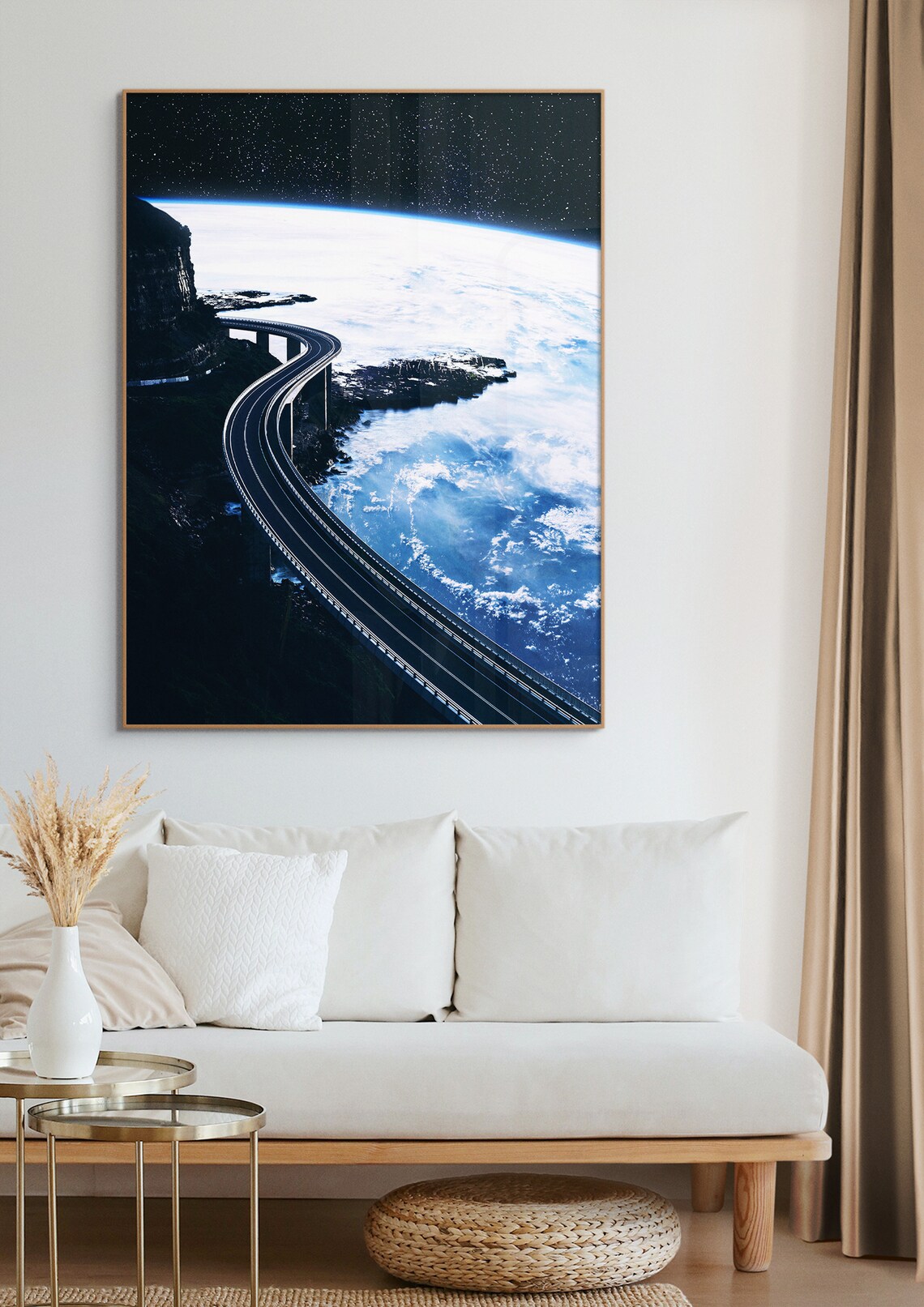Road Above Earth Retrofuturism Space Art Print - Image 3