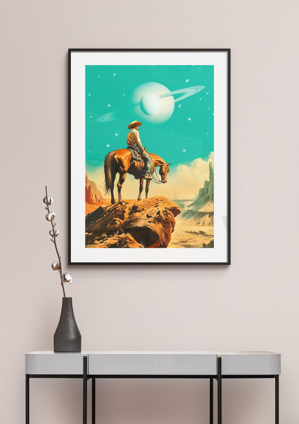 Western Astronaut Cosmic Retro-Futuristic Art Print - Image 2