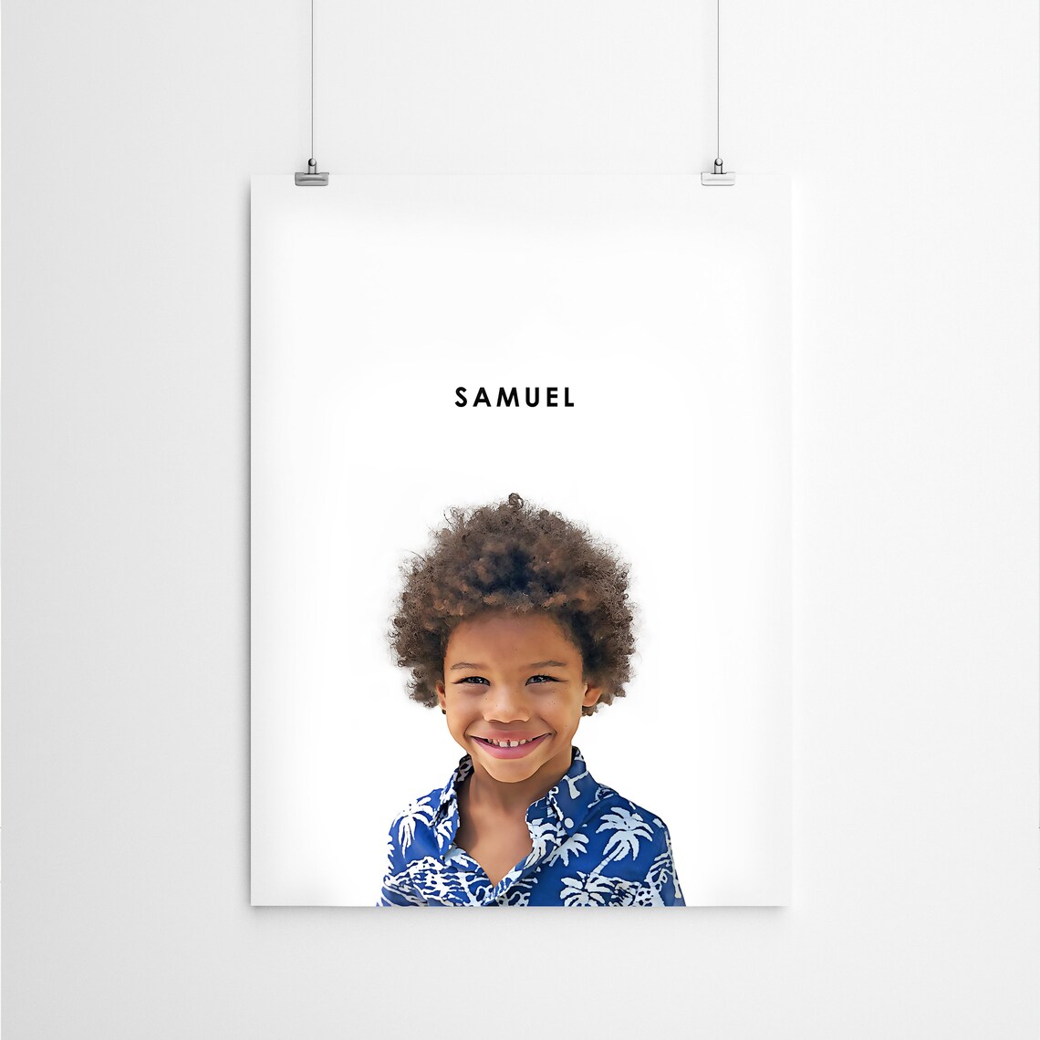 Personalized Peekaboo Child Portrait From Photo Art Print - Image 3