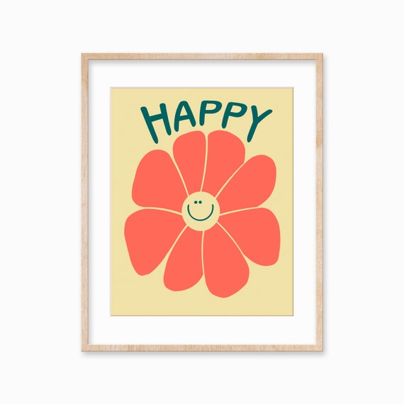 Flower Wall Print, Maximalist Floral Art