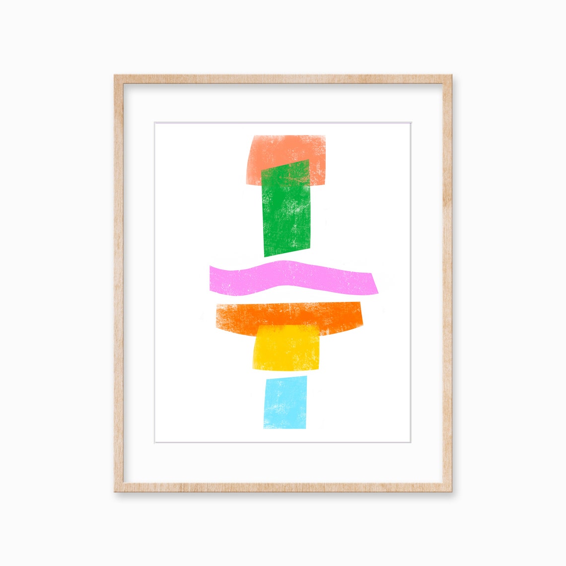 Stacked Geometric Shapes Colorful Modern Abstract Art Poster