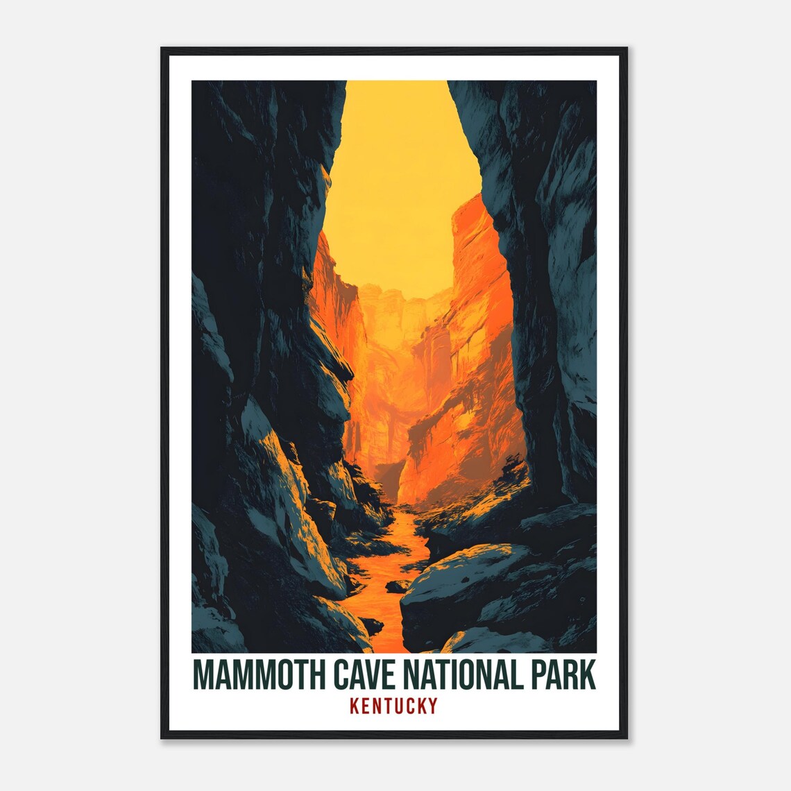 Mammoth Cave National Park Kentucky Golden Canyon Travel Poster - Image 4