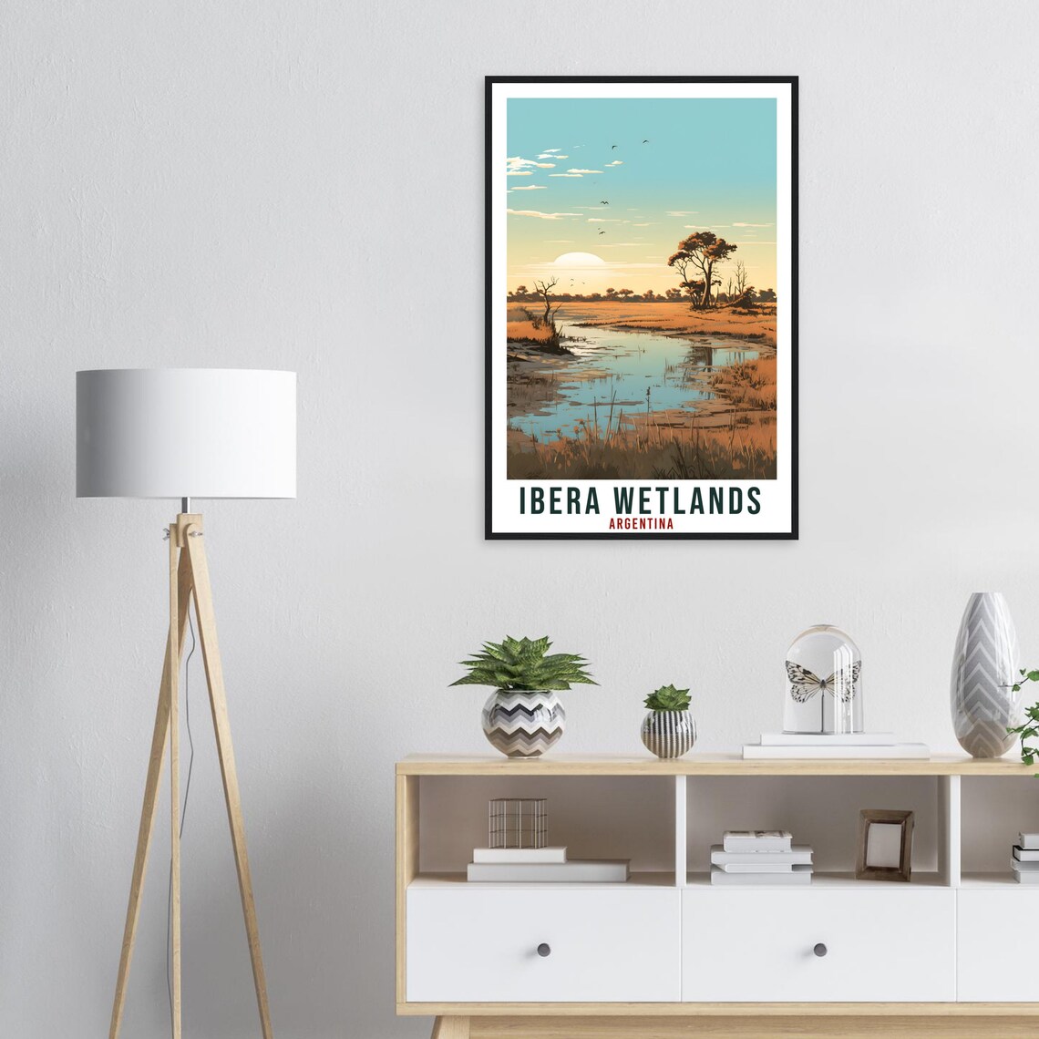 Ibera Wetlands Argentina Lagoon Sunset Wildlife Travel Poster Art - Image 4