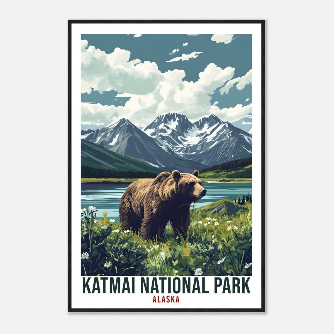 Katmai National Park Alaska Usa Travel Print Wall Art Wall Hanging Home Dcor Katmai National Park Gift Travel Art Usa Artwork Travel Poster - Image 4
