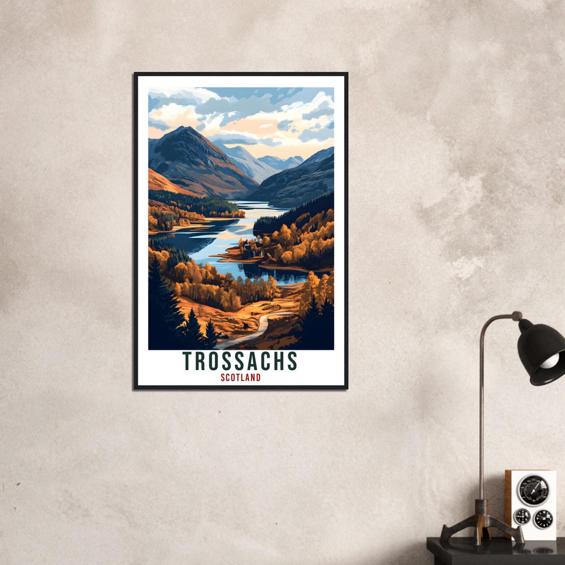 Trossachs Travel Print Scotland Home Decor Trossachs Wall Art Wall Hanging Art Lover Scotland Artwork Travel Poster Trossachs Travel Art - Image 3