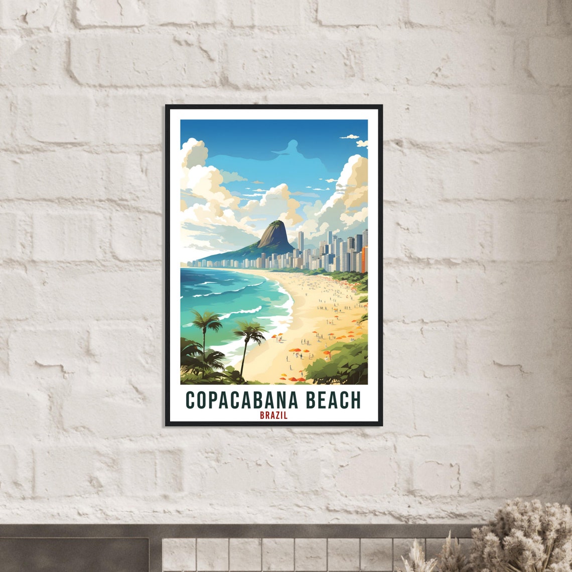 Copacabana Beach Brazil Turquoise Coast Skyline Summer Art Poster - Image 3
