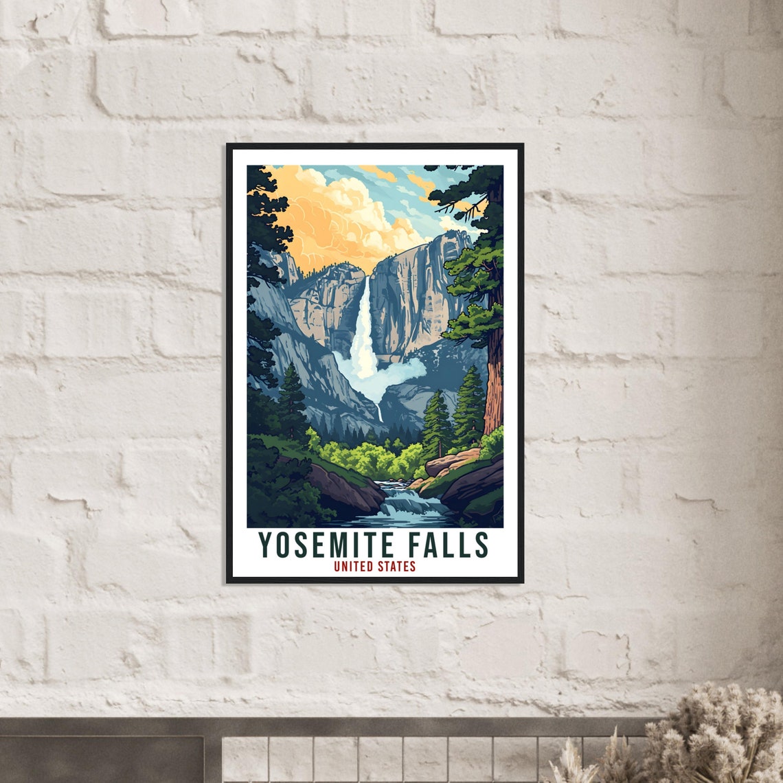 Yosemite Falls California Granite Cliffs Waterfall Scenic Art Poster - Image 4