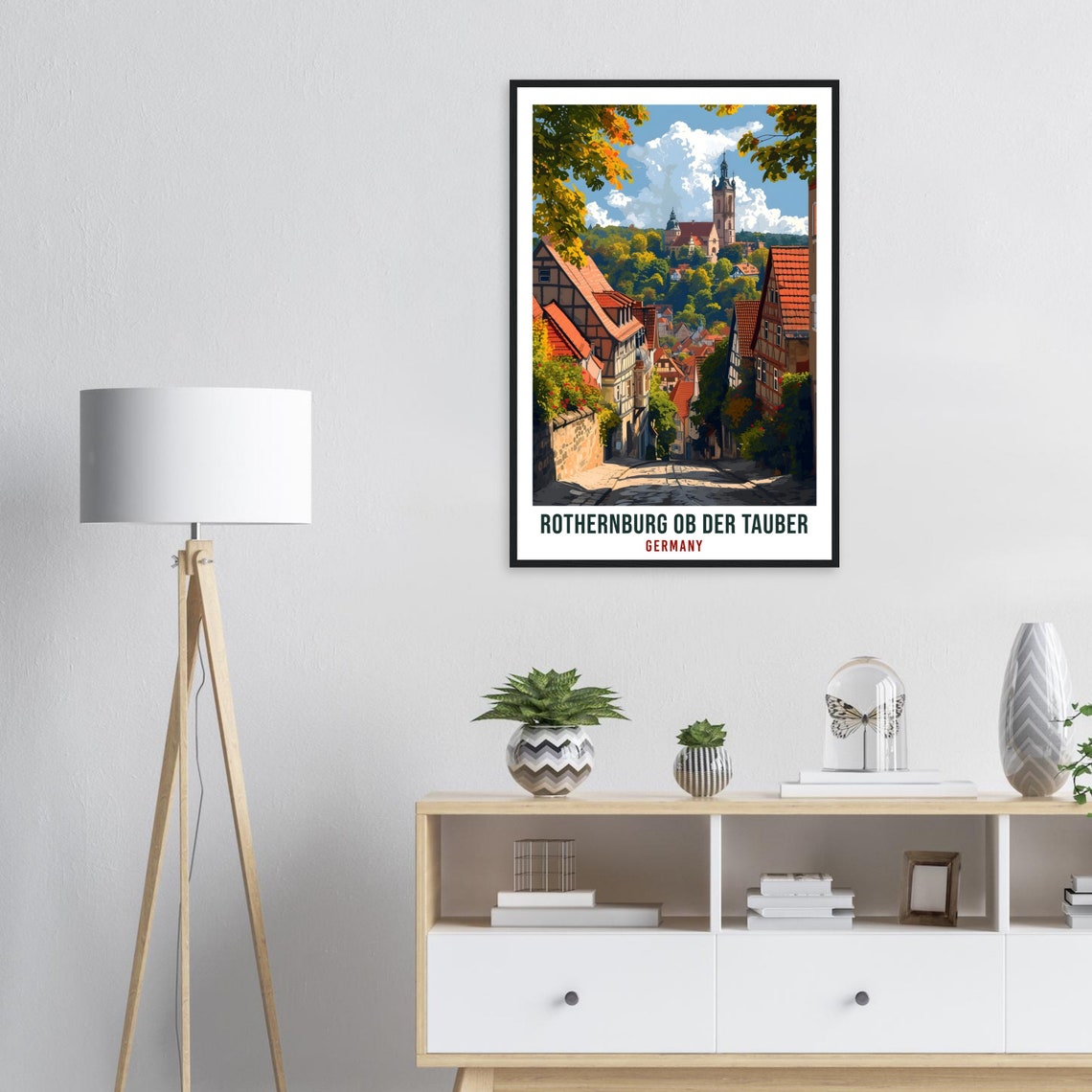 Rothernburg Ob Der Tauber Travel Print German Wall Art Gift Wall Hanging Art Lover Germany Artwork Rothernburg Ob Der Tauber Travel Poster - Image 3