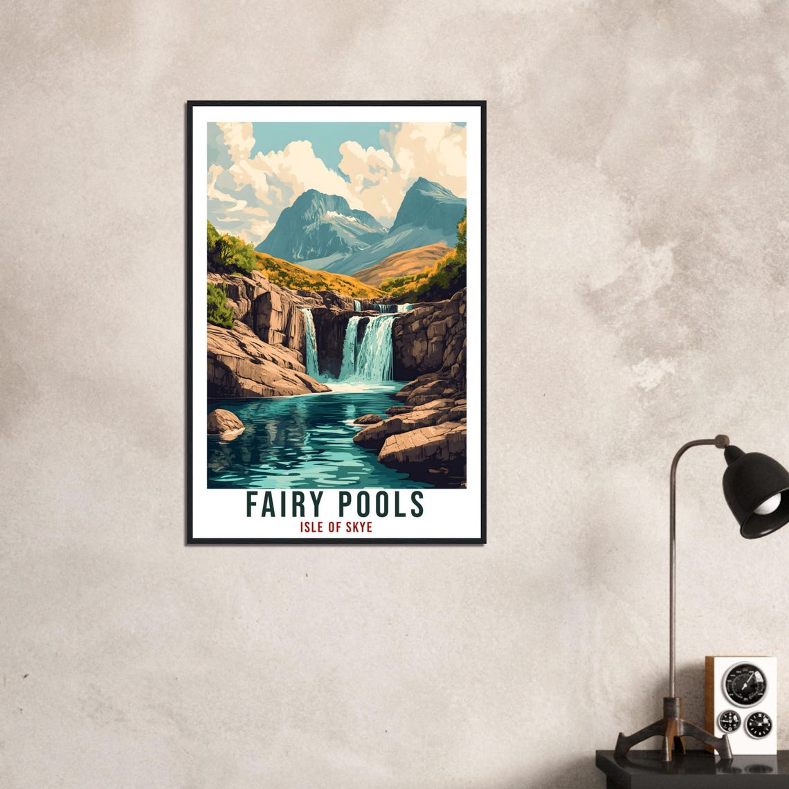 Fairy Pools Travel Print Scotland Decor Fairy Pools Wall Art Wall Hanging Art Lover Scotland Artwork Travel Poster Fairy Pools Travel Art - Image 3