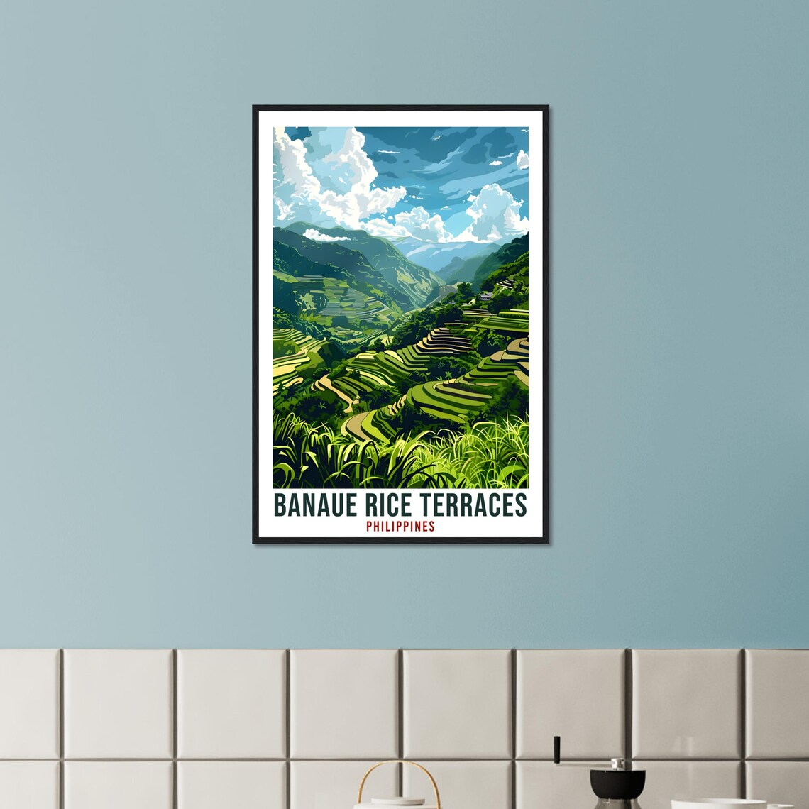 Banaue Rice Terraces Philippines Lush Green Valley Travel Poster - Image 2
