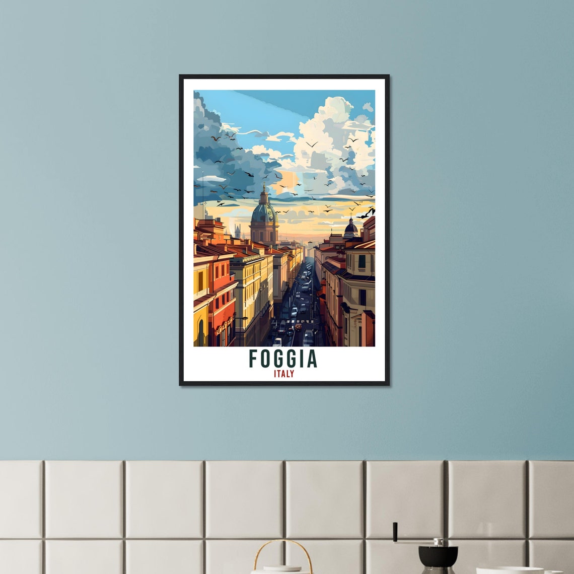 Foggia Travel Print Italy Wall Art Wall Hanging Home Living Dcor Foggia Gift Art Lovers Gift Italy Artwork Gift Italian Travel Poster - Image 3