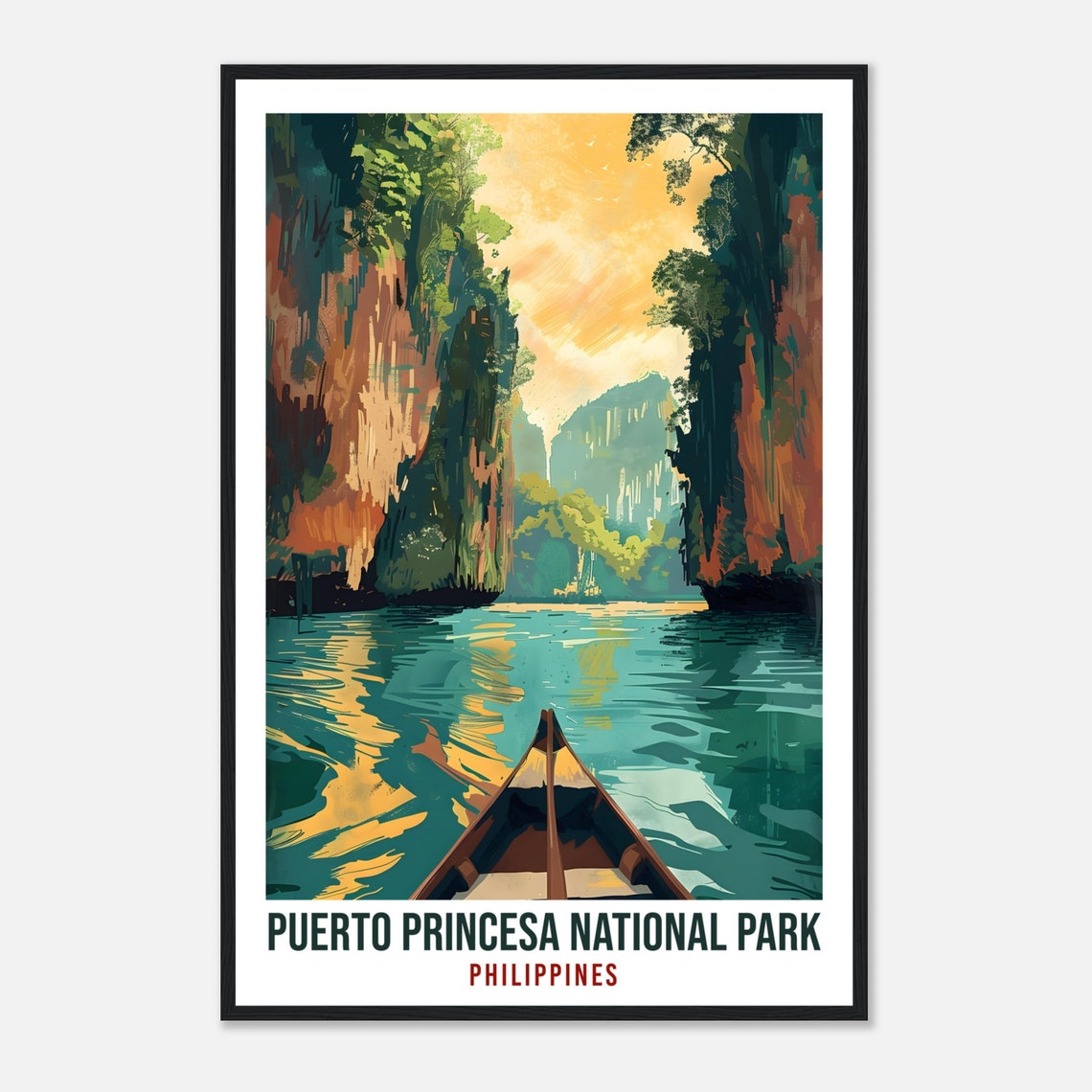 Puerto Princesa Underground River Canyon Philippines Travel Poster - Image 4