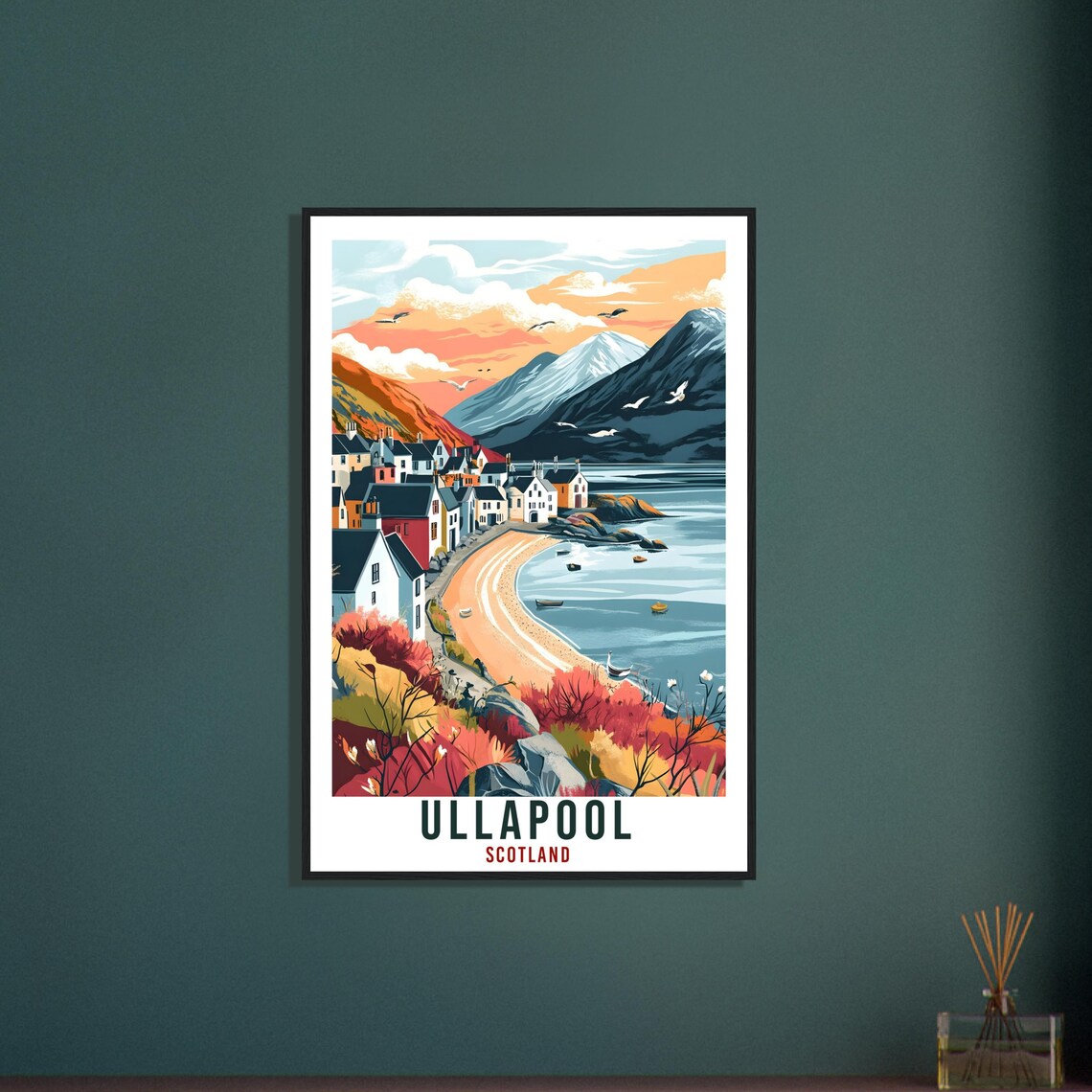 Ullapool Scotland Fishing Village Bay Sunset Vintage Travel Poster - Image 3