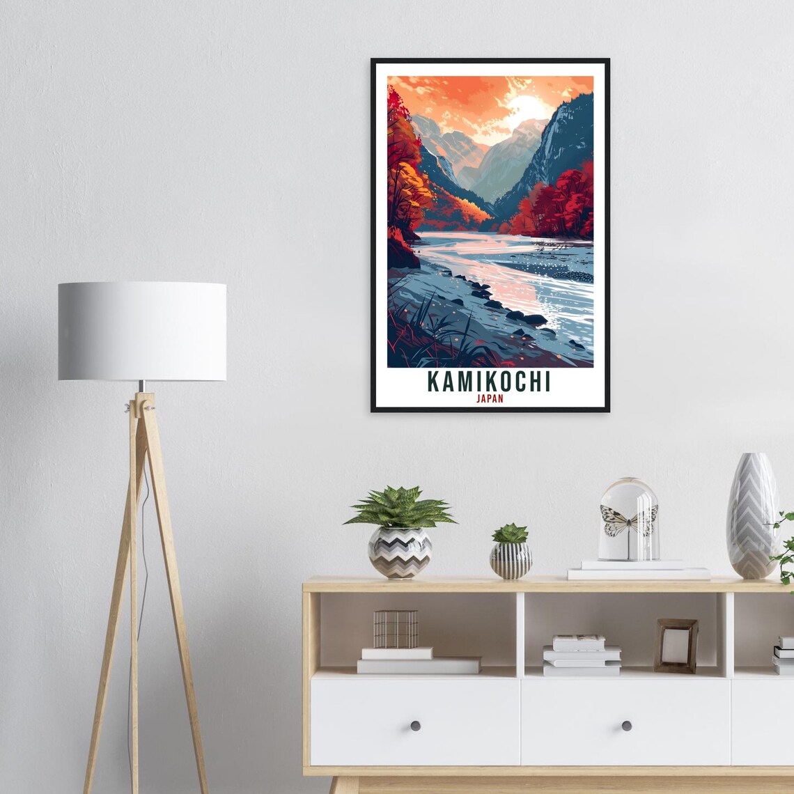 Kamikochi Japan Autumn River Valley Mountain Sunset Travel Poster - Image 3