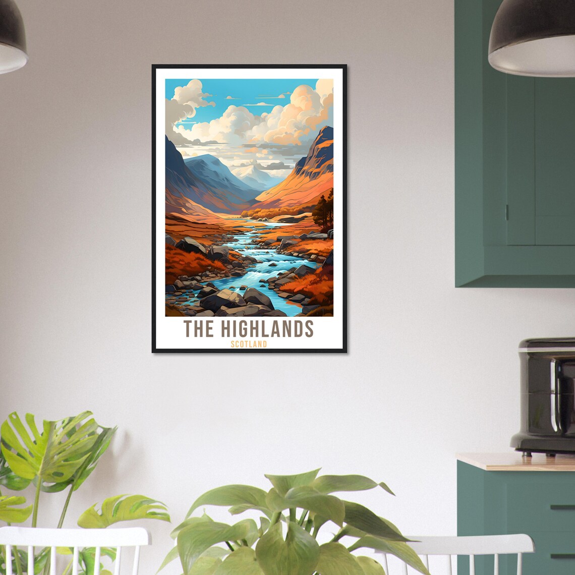 Scottish Highlands Travel Poster, Mountain Landscape Scotland - Image 3