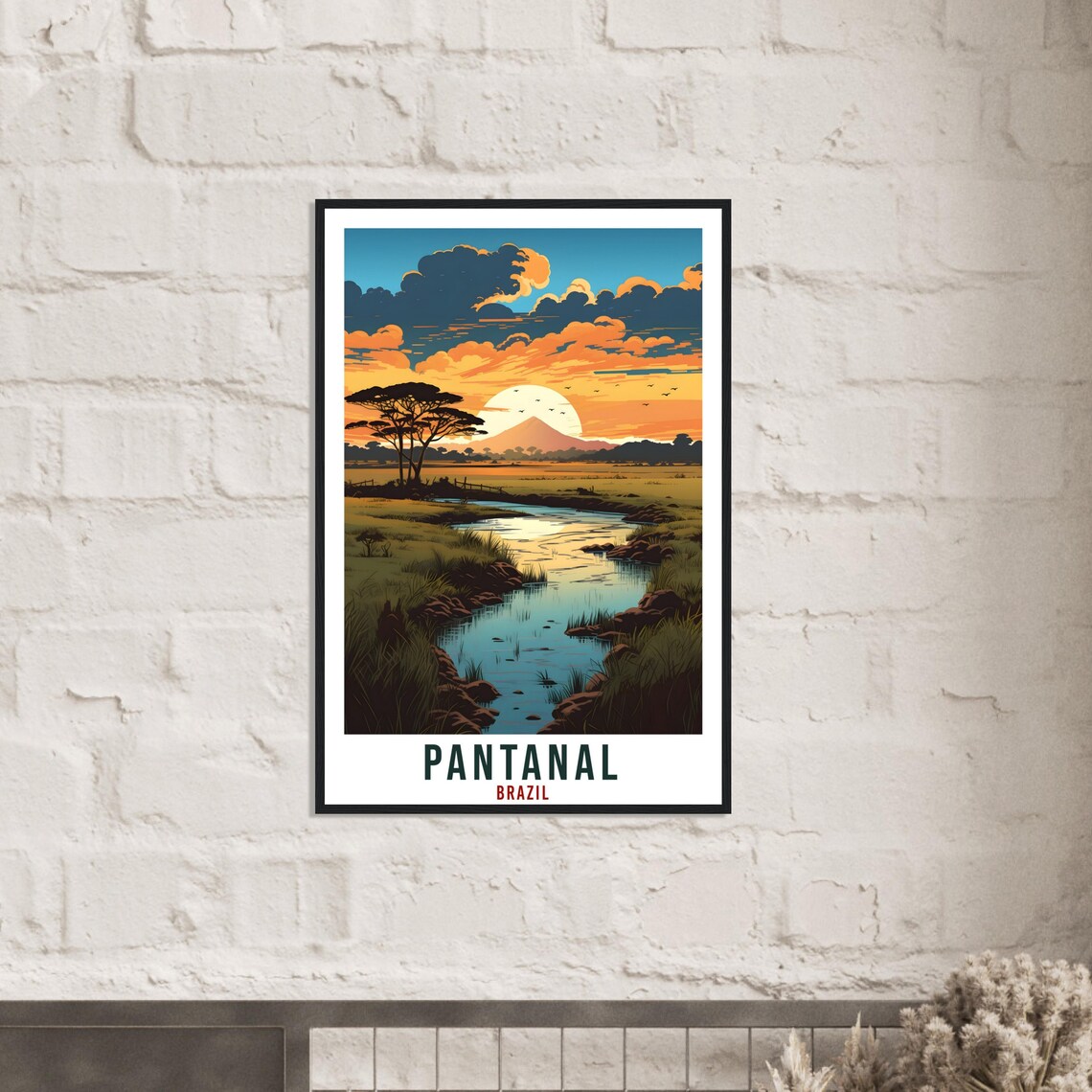 Pantanal Travel Poster, Brazil Landscape Art - Image 2