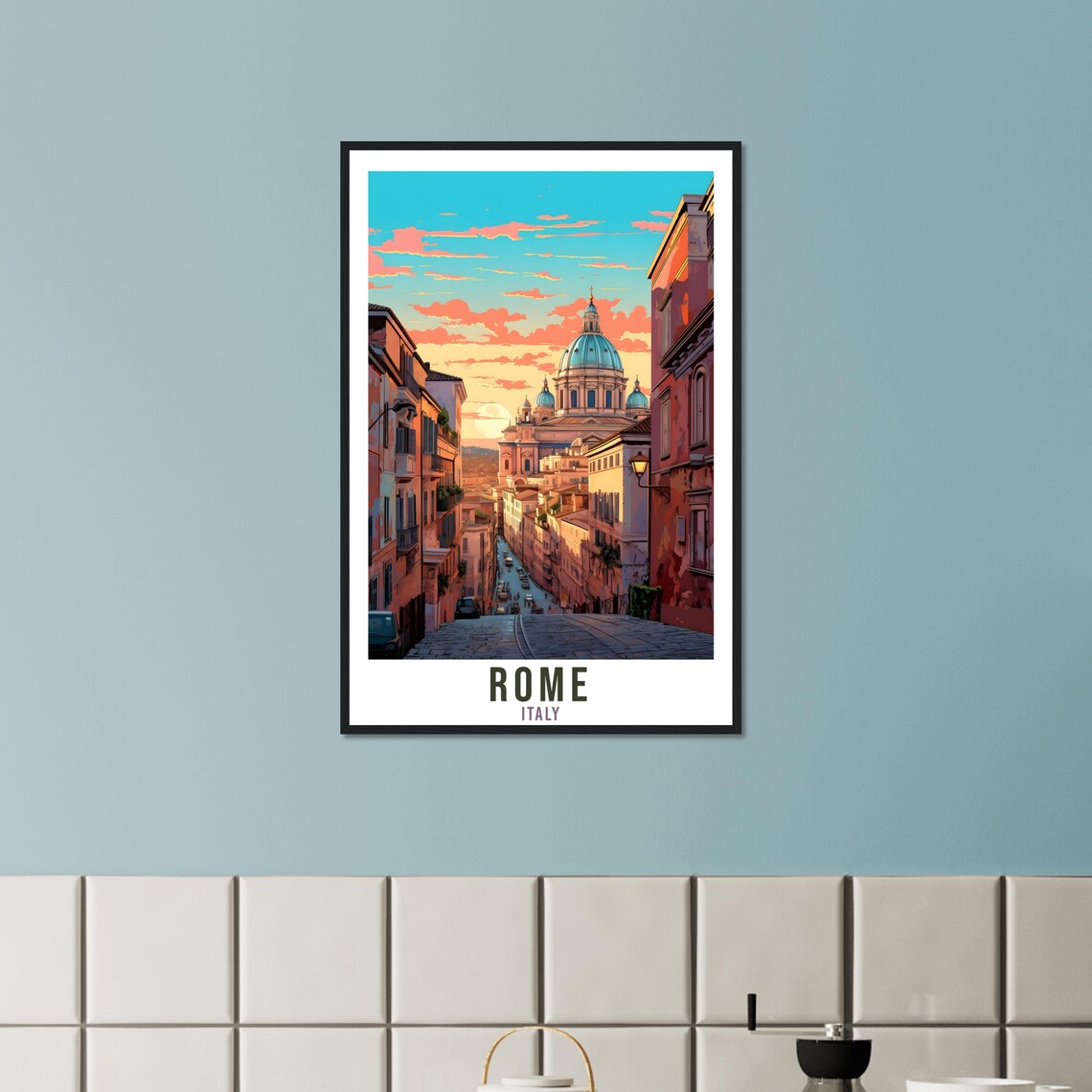 Rome Italy Travel Poster, City View Wall Art - Image 2