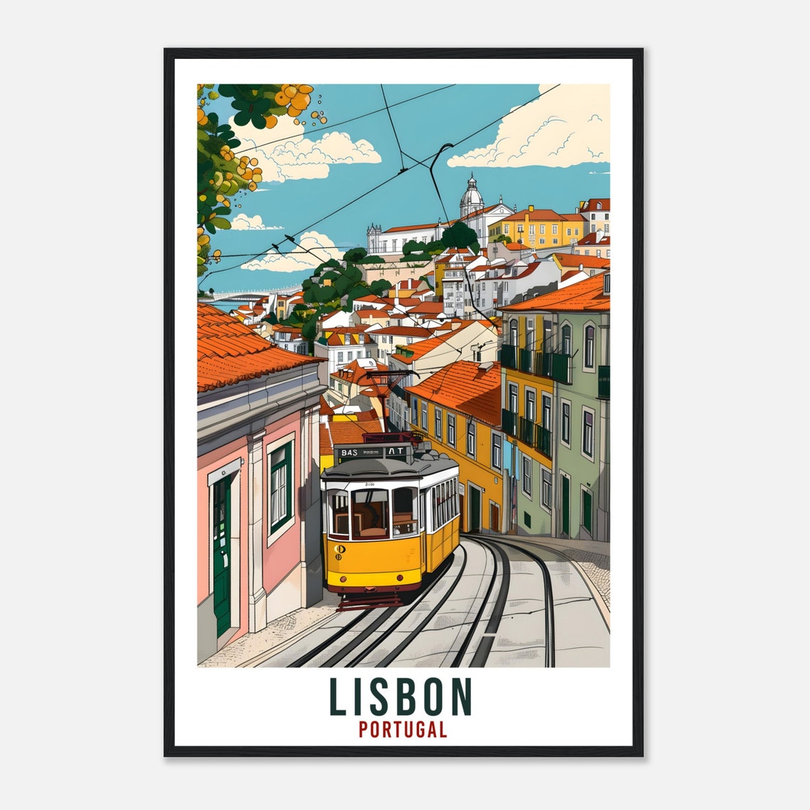 Lisbon Travel Print Home Decoration Wall Art Gift Lisbon Wall Hanging Art Lover Portugal Artwork Lisbon Portugal Travel Poster Holiday Print - Image 4