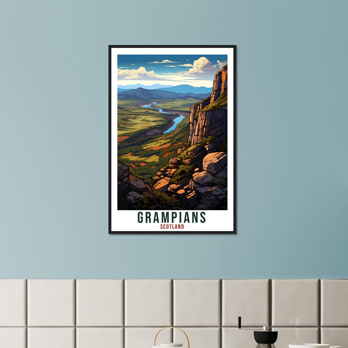 Grampians Scotland Mountain Gorge River Valley Scenic Poster - Image 4