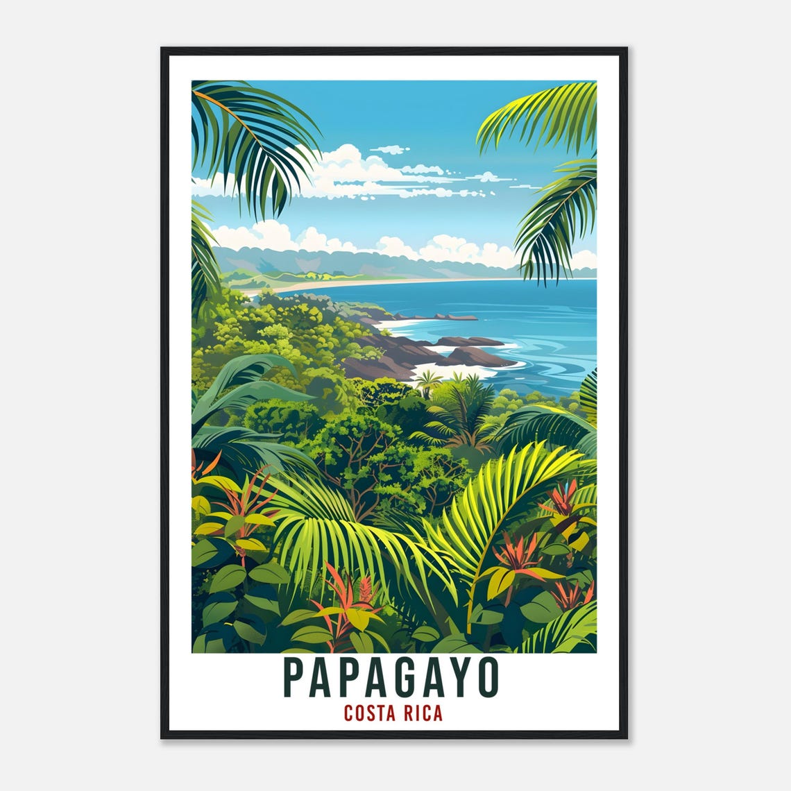 Papagayo Costa Rica Travel Print Wall Art Wall Hanging Home Dcor Papagayo Gift Beach Artwork Travel Art Costa Rica City Travel Poster - Image 4
