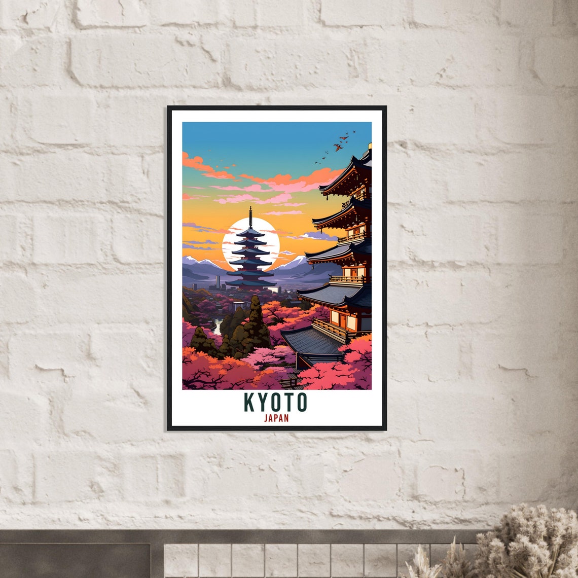 Kyoto Travel Print Japan Home Decoration Wall Art Gift Wall Hanging Art Lover Japanese Artwork Japan Kyoto Travel Poster Cityscape Print - Image 3