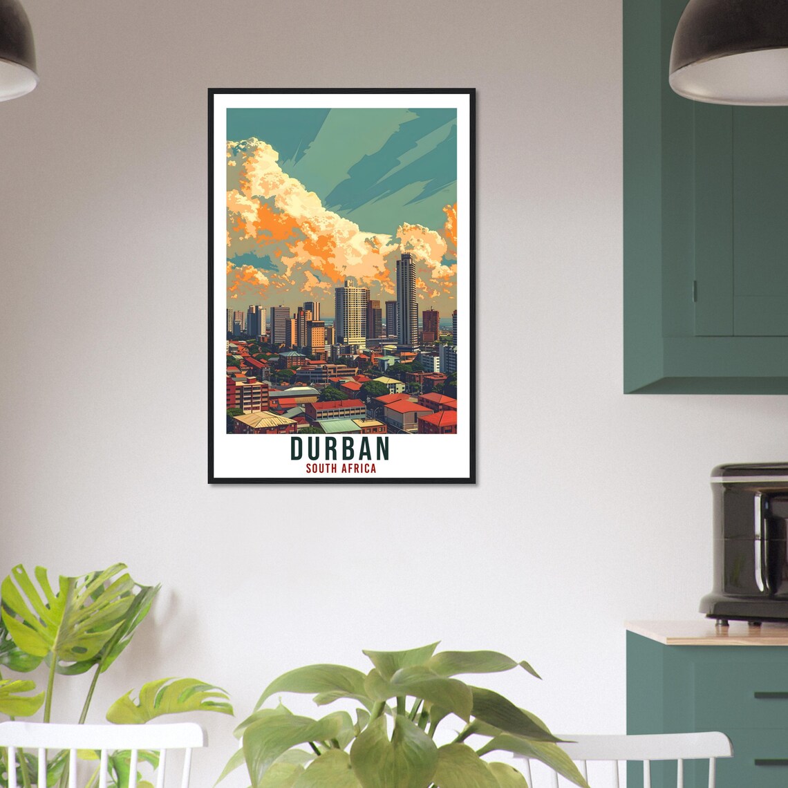 Durban South Africa Downtown Towers Skyline Urban Travel Poster - Image 3