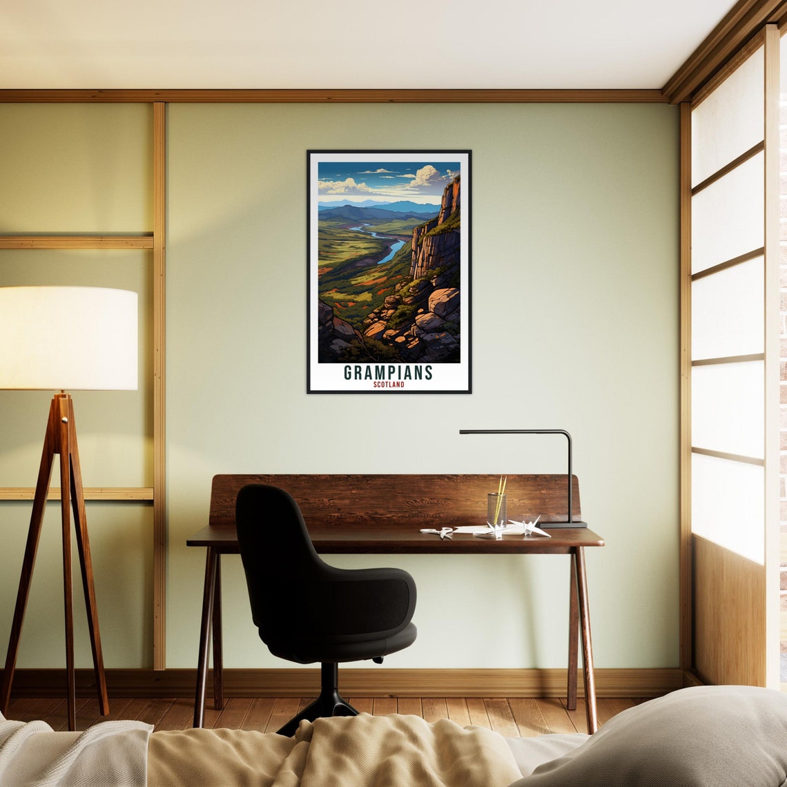 Grampians Scotland Mountain Gorge River Valley Scenic Poster - Image 3