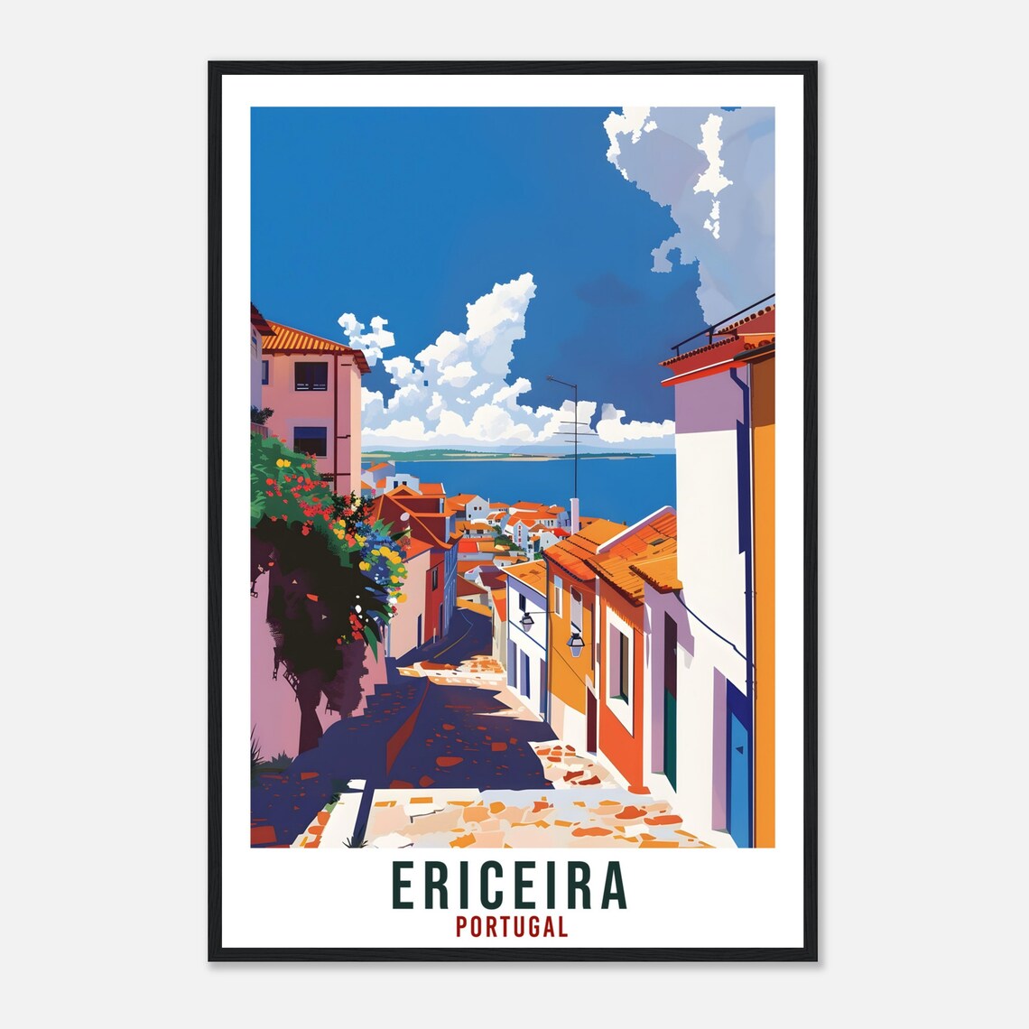 Ericeira Portugal Coastal Fishing Town Sea View Travel Poster - Image 4