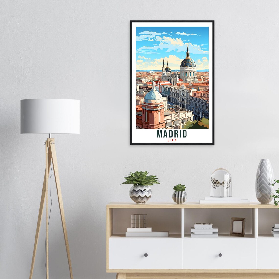 Madrid Spain Travel Poster Old Town Domes Rooftop Skyline View - Image 2