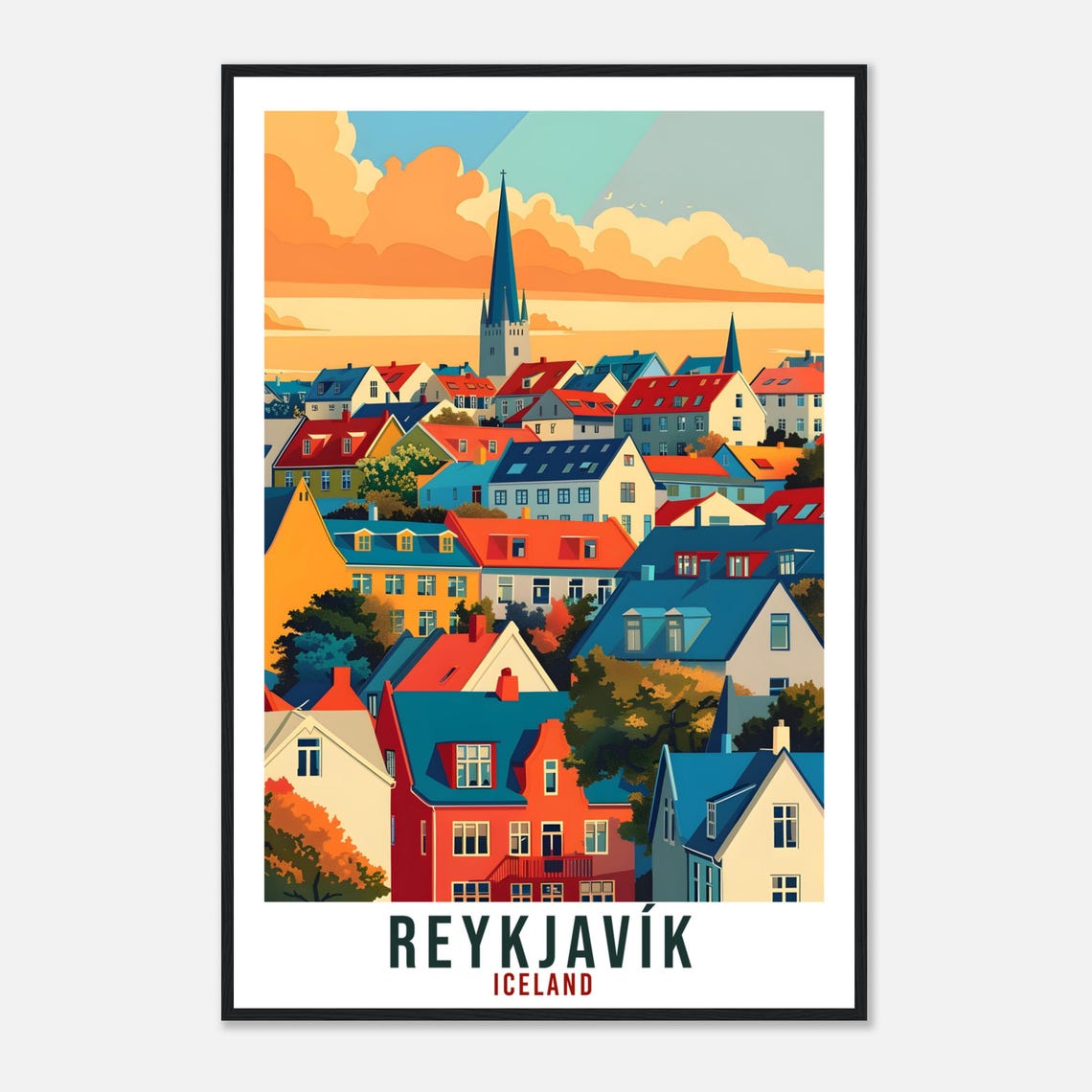 Reykjavk Iceland Travel Print Wall Art Wall Hanging Home Dcor Reykjavk Gift Travel Art Iceland Artwork City Landscape Travel Poster - Image 4