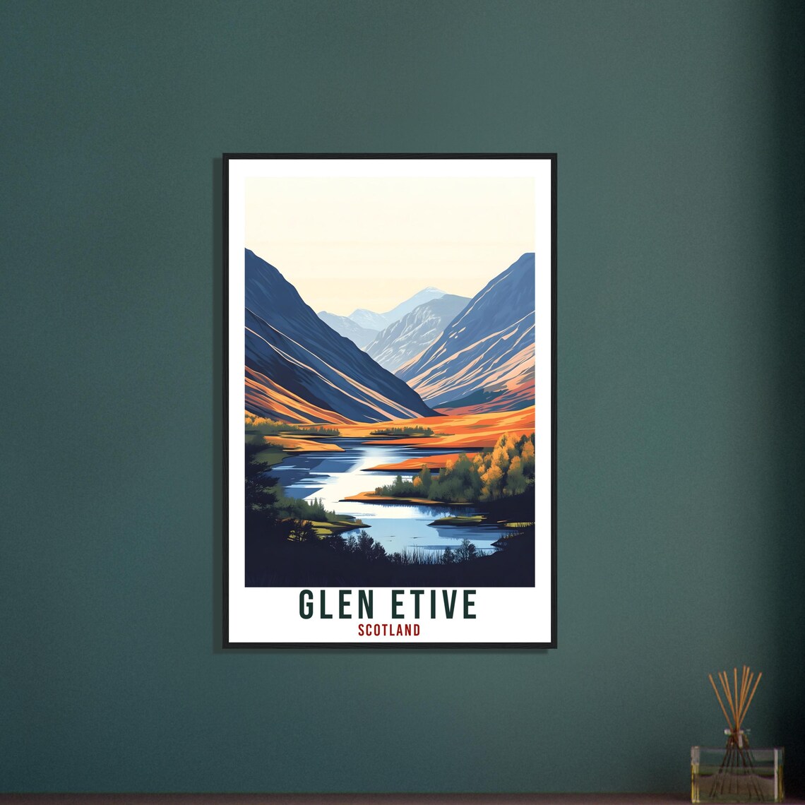 Glen Etive Scotland River Valley Mountains Vintage Travel Poster - Image 3