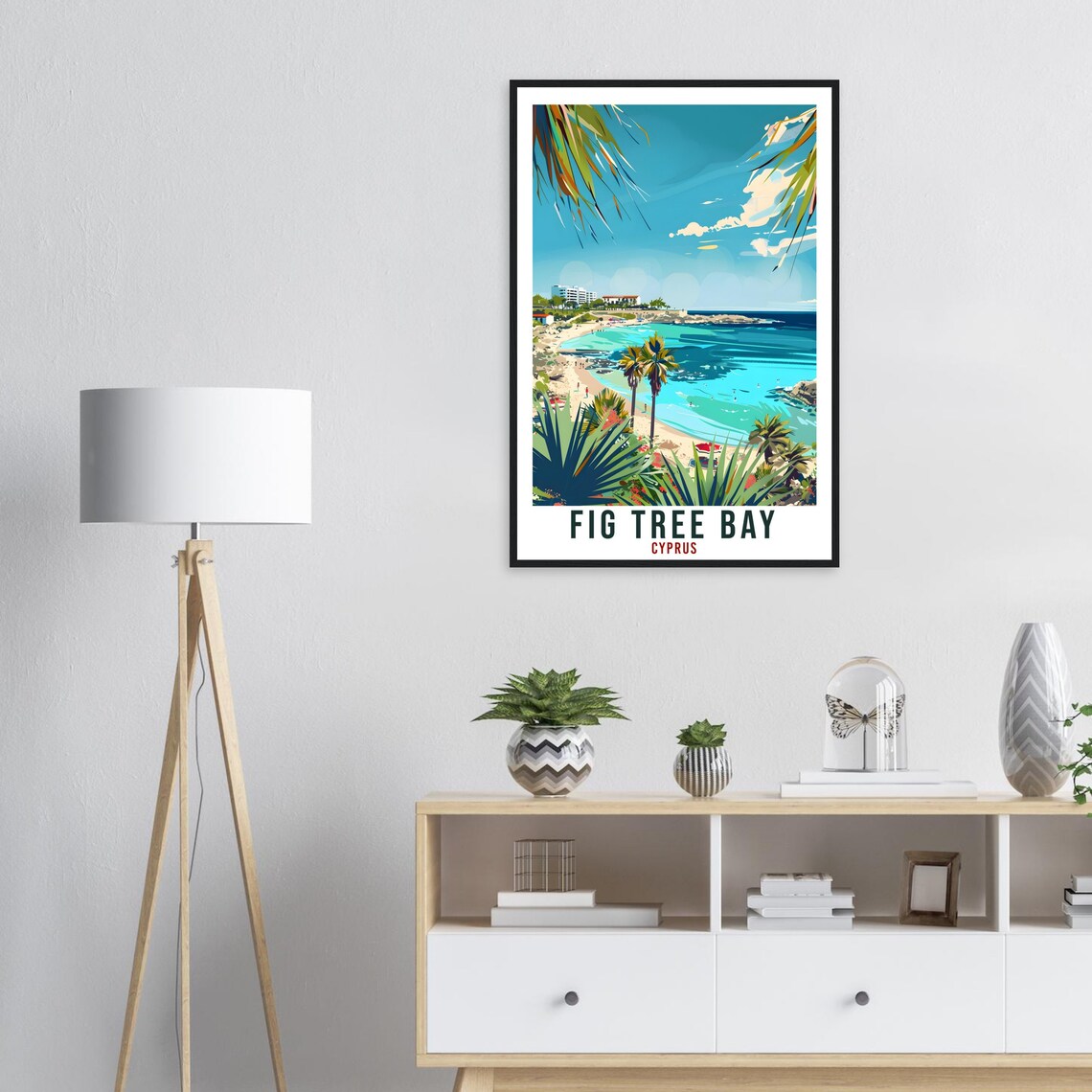 Fig Tree Bay Cyprus Travel Poster, Cyprus Wall Art - Image 2