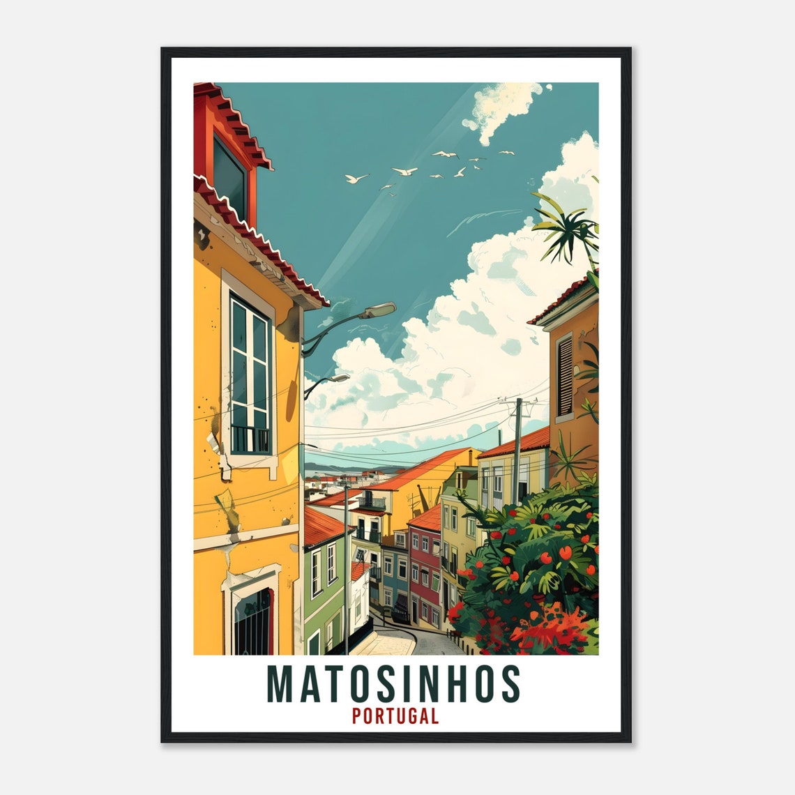Matosinhos Travel Print Home Decoration Wall Art Wall Hanging Art Lover Portugal Artwork Portugal Matosinhos Travel Poster Holiday Print - Image 4
