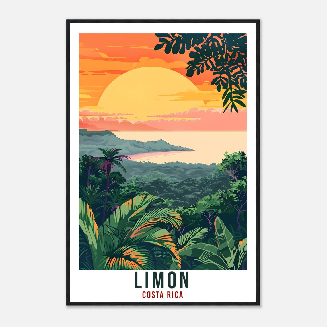 Limon Costa Rica Travel Print Wall Art Wall Hanging Home Dcor Limon Gift Wall Art Artwork Travel Art Costa Rica City Travel Poster Gift - Image 4