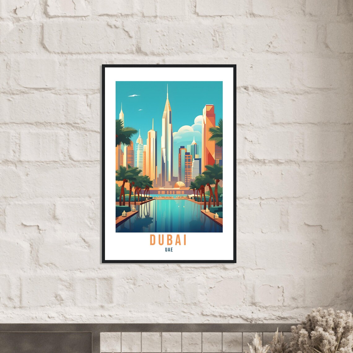 Dubai Travel Print United Emirates Wall Art Wall Hanging Dubai Gift Holiday Print Vacation Art Print Dubai Art Travel Gift Uae Travel Poster - Image 3