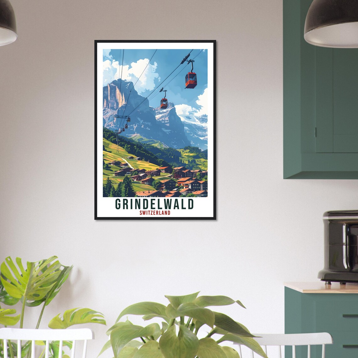 Grindelwald Swiss Travel Poster, Europe Wall Art - Image 3