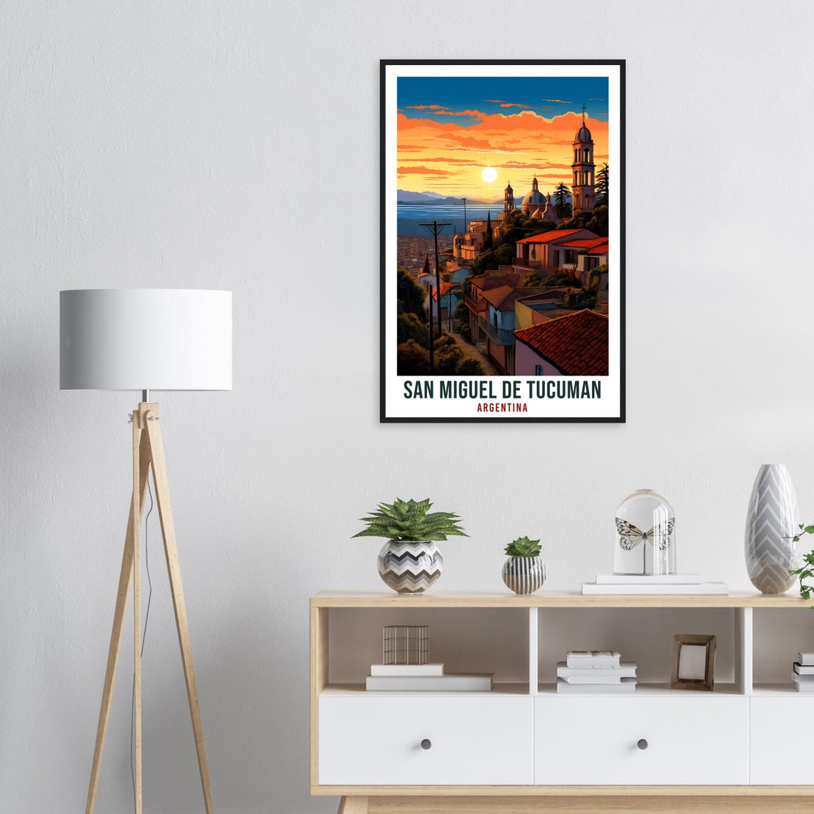 San Miguel de Tucuman Argentina Old Town Sunset Retro Travel Poster - Image 2