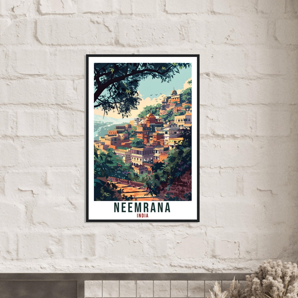 Neemrana Travel Print India Home Decoration Wall Art Gift Wall Hanging Art Lover Indian Artwork India Neemrana Travel Poster Cityscape Print - Image 2