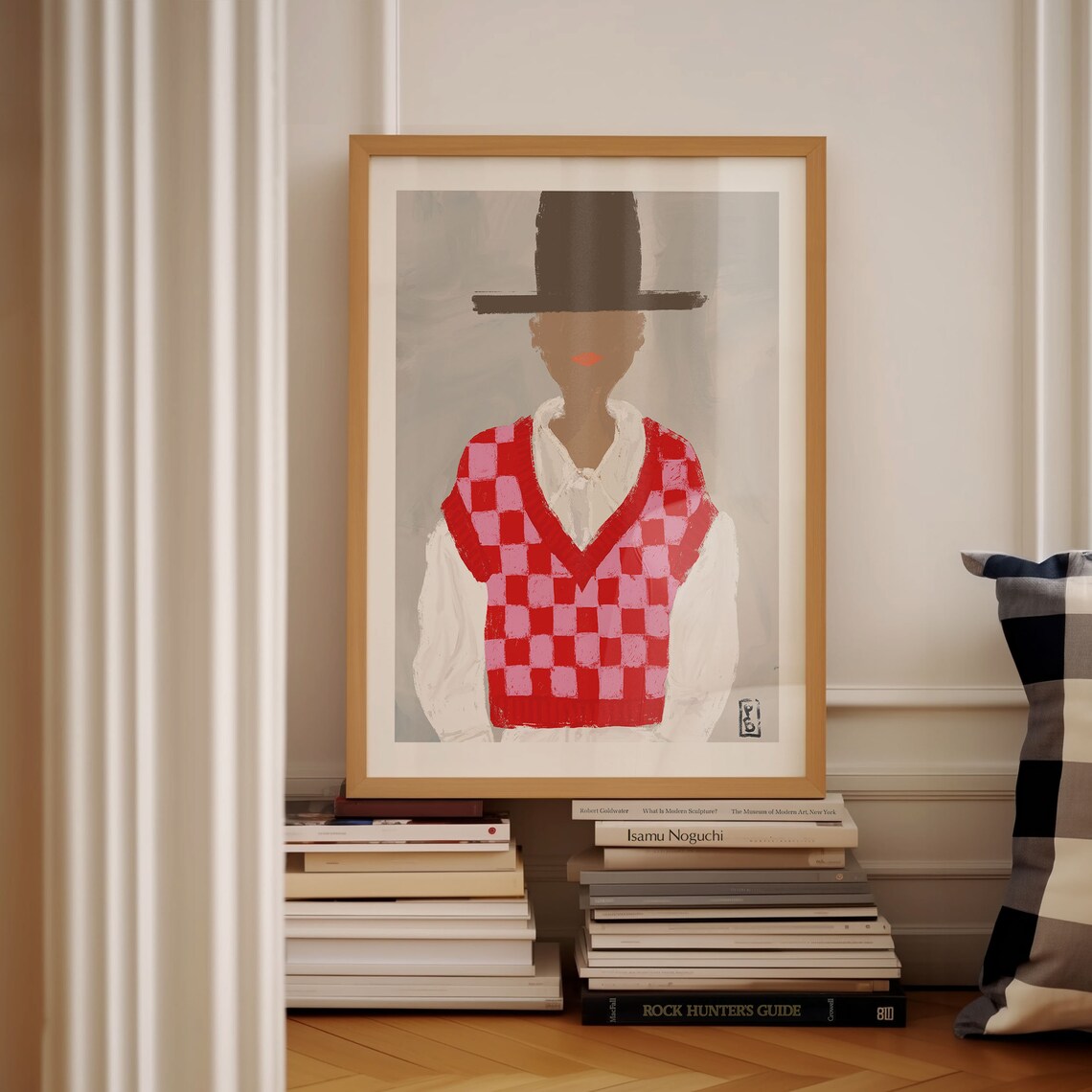 Big Hat No. 03 Art Print, Portrait Abstract Figure